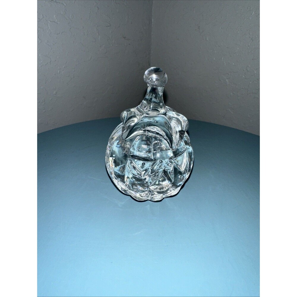 Clear Leaded Glass Bubbles Pumpkin Jack-o'-lantern Halloween Figurine 2-sided